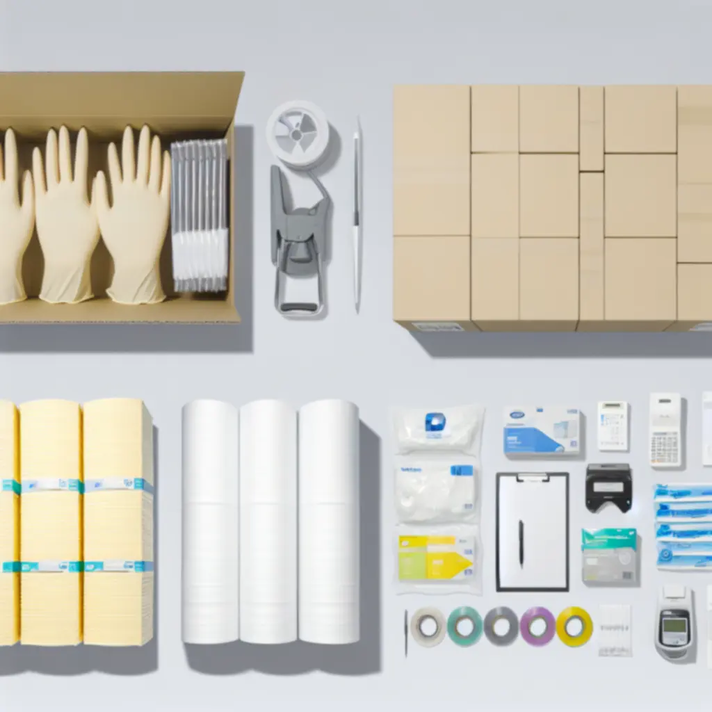 Overzicht van verschillende B2B productcategorieën zoals handschoenen, verpakkingen en kantoorartikelen